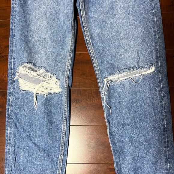 TRIARCHY X Josephine Skriver Jeans High Rise Relaxed Ripped Indigo Wash Size 28 - Picture 7 of 16